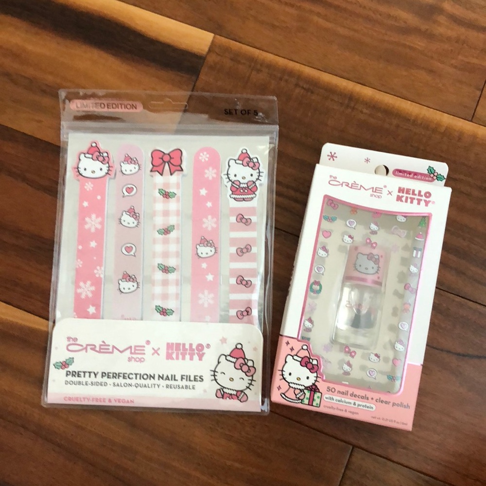 THE CREME SHOP X HELLO KITTY LIMITED EDITION SET NAIL DECALS AND FILES NWT